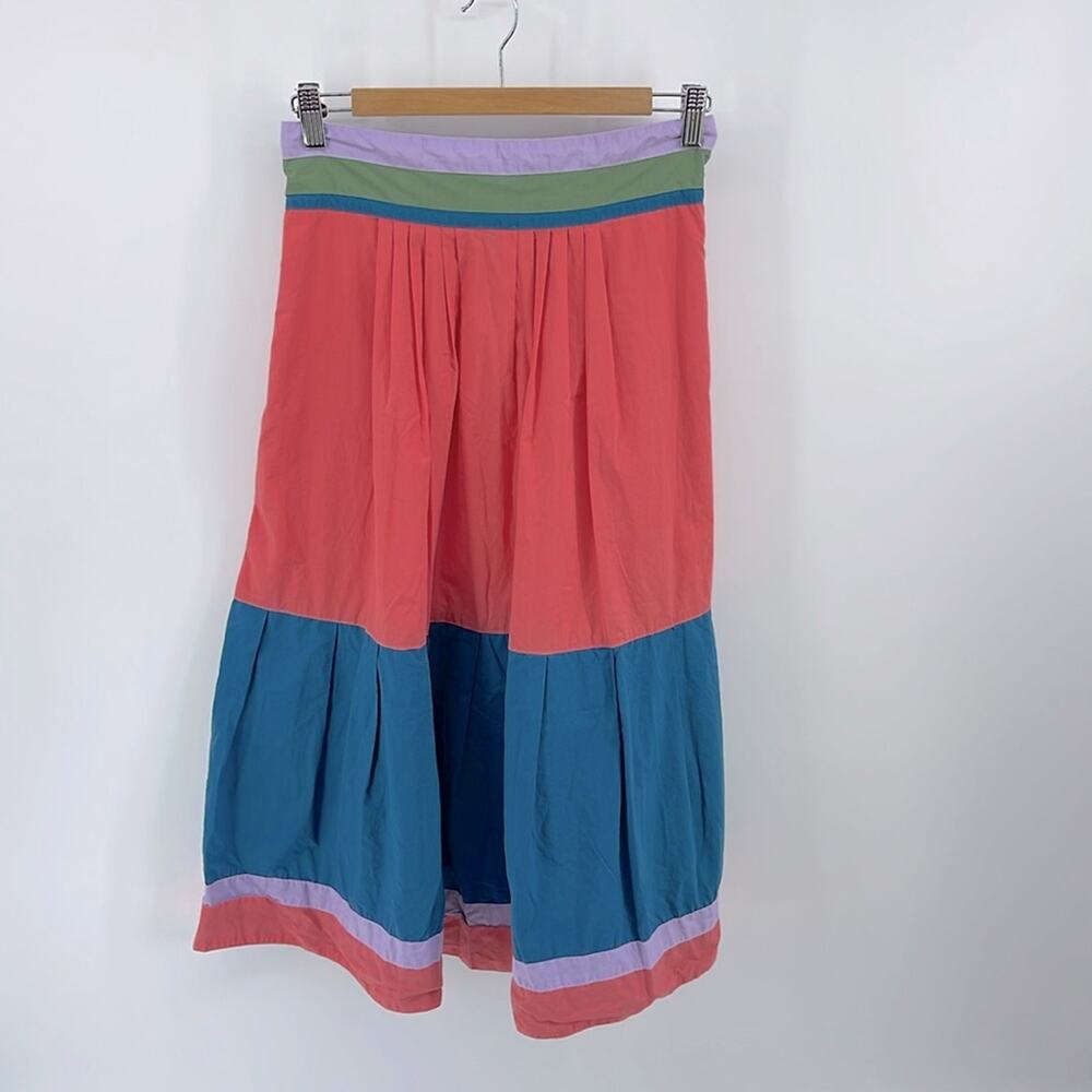 ANTHRO Corey Lynn Calter colorblock striped circle midi/maxi skirt sz S